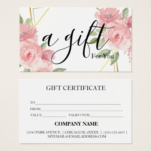 Eenvoudig en modern bedrijfscadeaubon visitekaartje (Voorkant /achterkant)