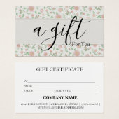 Eenvoudig en modern bedrijfscadeaubon visitekaartje (Voorkant /achterkant)