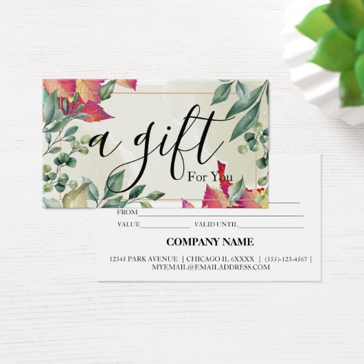 Eenvoudig en modern bedrijfscadeaubon visitekaartje (Bureau)