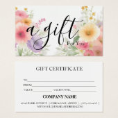 Eenvoudig en modern bedrijfscadeaubon visitekaartje (Voorkant /achterkant)