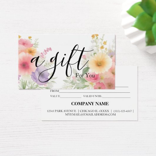 Eenvoudig en modern bedrijfscadeaubon visitekaartje (Bureau)