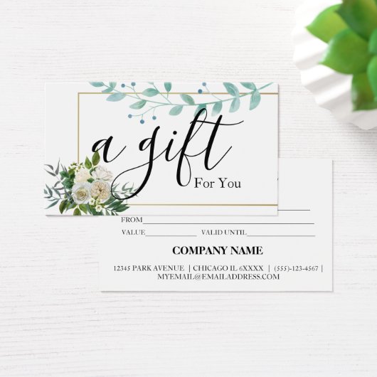 Eenvoudig en modern bedrijfscadeaubon visitekaartje (Bureau)