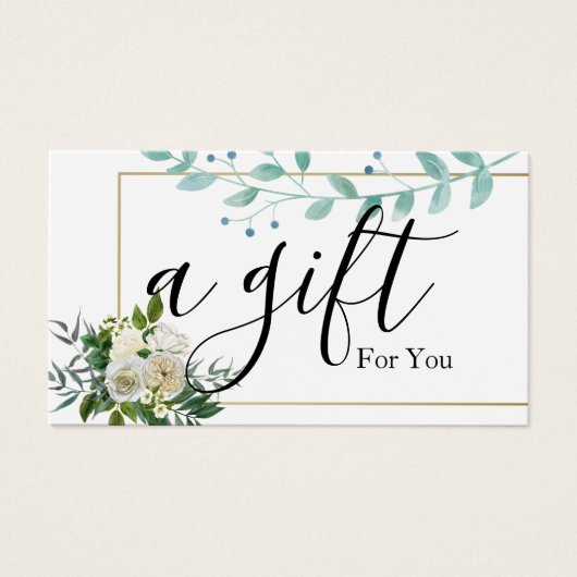 Eenvoudig en modern bedrijfscadeaubon visitekaartje (Voorkant)