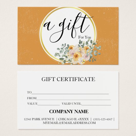 Eenvoudig en modern bedrijfscadeaubon visitekaartje (Voorkant /achterkant)