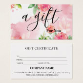 Eenvoudig en modern bedrijfscadeaubon visitekaartje (Voorkant /achterkant)