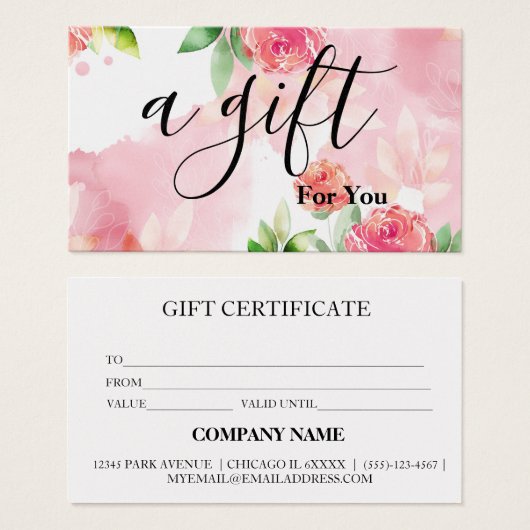 Eenvoudig en modern bedrijfscadeaubon visitekaartje (Voorkant /achterkant)