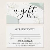 Eenvoudig en modern bedrijfscadeaubon visitekaartje (Voorkant /achterkant)