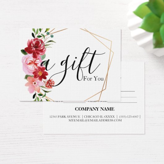 Eenvoudig en modern bedrijfscadeaubon visitekaartje (Bureau)
