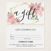 Eenvoudig en modern bedrijfscadeaubon visitekaartje (Voorkant /achterkant)