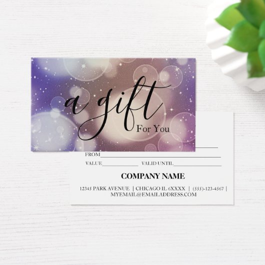 Eenvoudig en modern bedrijfscadeaubon visitekaartje (Bureau)