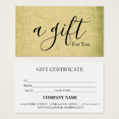 Eenvoudig en modern bedrijfscadeaubon visitekaartje (Voorkant /achterkant)