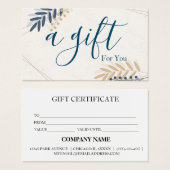 Eenvoudig en modern bedrijfscadeaubon visitekaartje (Voorkant /achterkant)