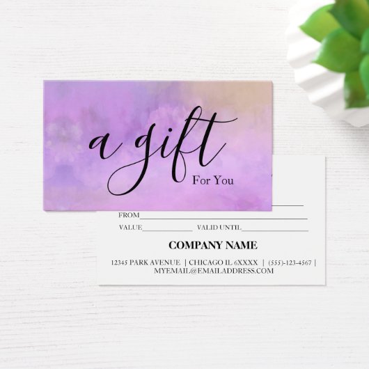 Eenvoudig en modern bedrijfscadeaubon visitekaartje (Bureau)