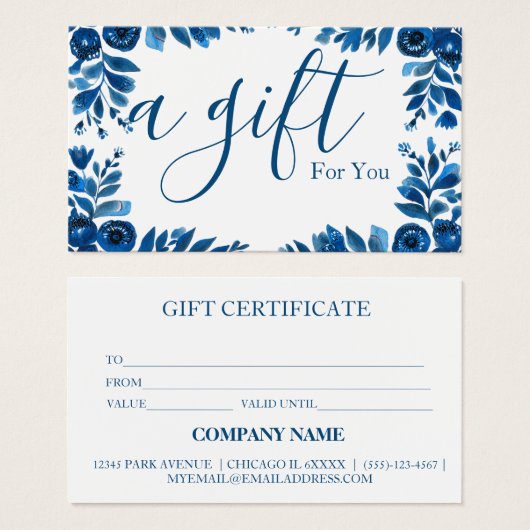 Eenvoudig en modern bedrijfscadeaubon visitekaartje (Voorkant /achterkant)