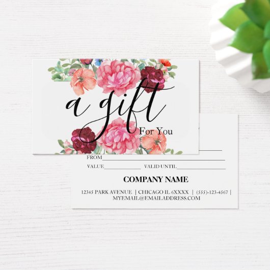 Eenvoudig en modern bedrijfscadeaubon visitekaartje (Bureau)