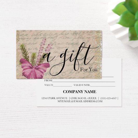 Eenvoudig en modern bedrijfscadeaubon visitekaartje (Bureau)