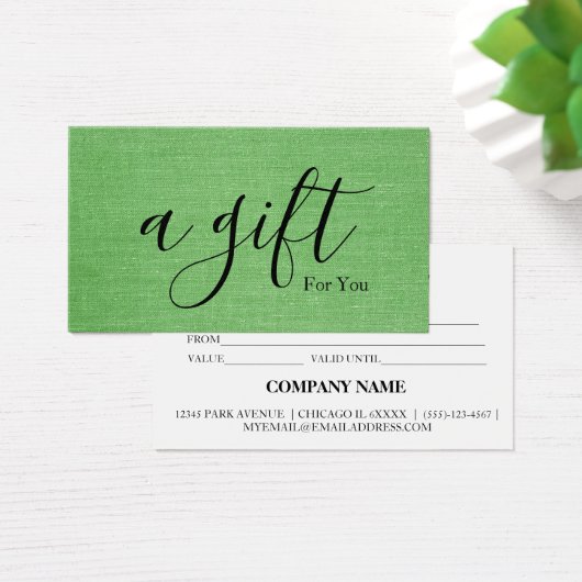 Eenvoudig en modern bedrijfscadeaubon visitekaartje (Bureau)
