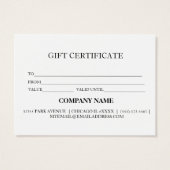 Eenvoudig en modern bedrijfscadeaubon visitekaartje (Achterkant)