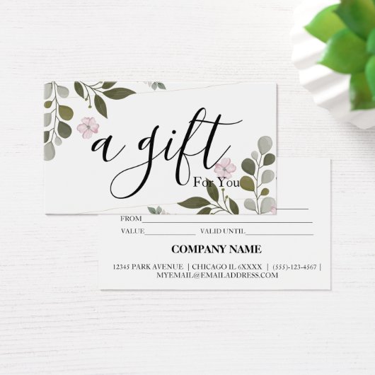 Eenvoudig en modern bedrijfscadeaubon visitekaartje (Bureau)