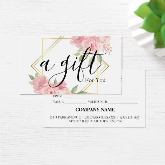 Eenvoudig en modern bedrijfscadeaubon visitekaartje (Bureau)