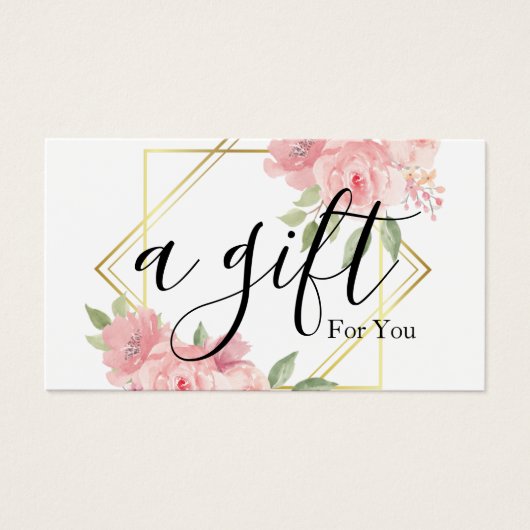 Eenvoudig en modern bedrijfscadeaubon visitekaartje (Voorkant)