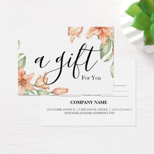 Eenvoudig en modern bedrijfscadeaubon visitekaartje (Bureau)