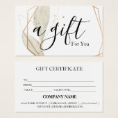 Eenvoudig en modern bedrijfscadeaubon visitekaartje (Voorkant /achterkant)