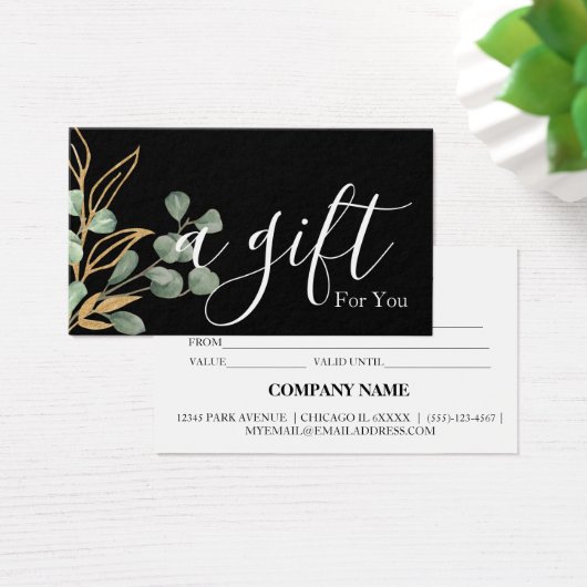 Eenvoudig en modern bedrijfscadeaubon visitekaartje (Bureau)