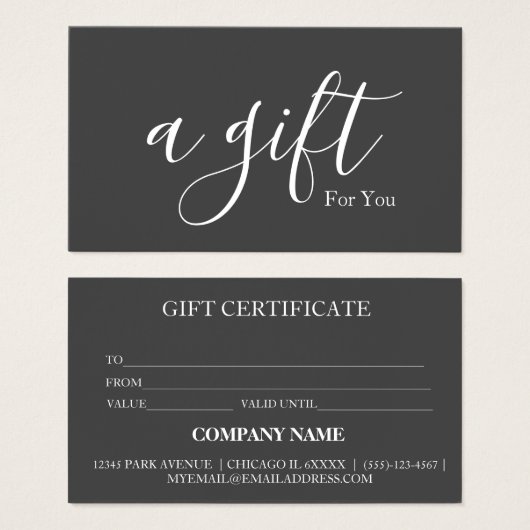 Eenvoudig en modern bedrijfscadeaubon visitekaartje (Voorkant /achterkant)
