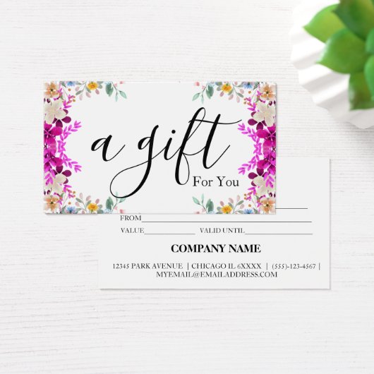 Eenvoudig en modern bedrijfscadeaubon visitekaartje (Bureau)