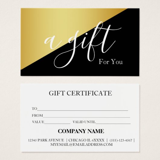 Eenvoudig en modern bedrijfscadeaubon visitekaartje (Voorkant /achterkant)