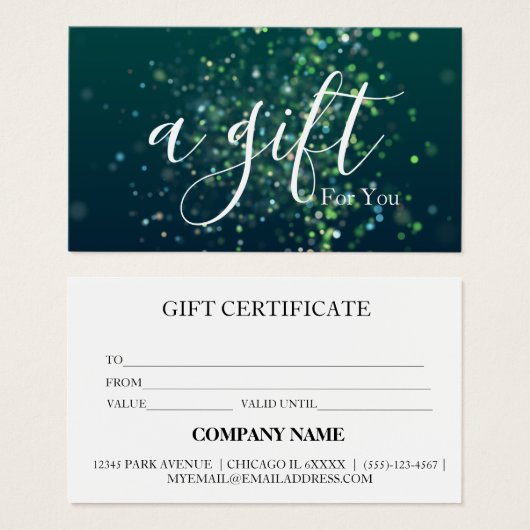 Eenvoudig en modern bedrijfscadeaubon visitekaartje (Voorkant /achterkant)