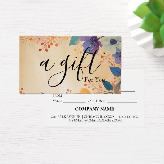 Eenvoudig en modern bedrijfscadeaubon visitekaartje (Bureau)