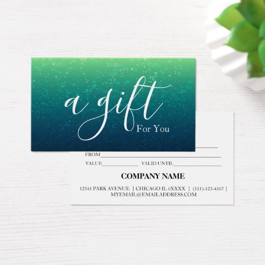 Eenvoudig en modern bedrijfscadeaubon visitekaartje (Bureau)