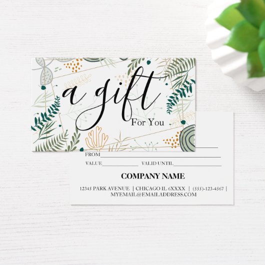 Eenvoudig en modern bedrijfscadeaubon visitekaartje (Bureau)