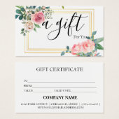 Eenvoudig en modern bedrijfscadeaubon visitekaartje (Voorkant /achterkant)