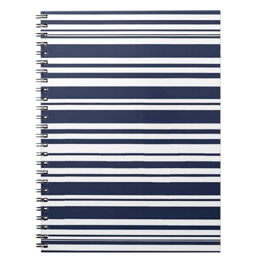 Eenvoudig en modern blauw gestreept notitieboek (Voorkant)