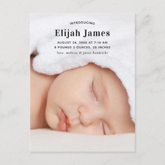 Eenvoudig en modern Briefkaart voor bekendmaking v (Voorkant)