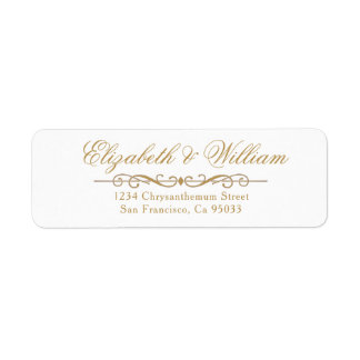 Eenvoudig en Modern Golden Return Address Label