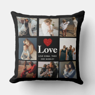 Eenvoudig en modern   Liefde fotocollage Kussen