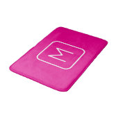 Eenvoudig en modern monogram Initiaal | Roze en wi Badmat (Gekanteld)
