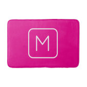 Eenvoudig en modern monogram Initiaal | Roze en wi Badmat (Voorkant)