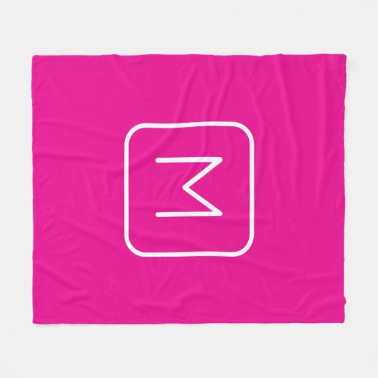 Eenvoudig en modern monogram Initiaal | Roze en wi Fleece Deken (Voorkant (Horizontaal))