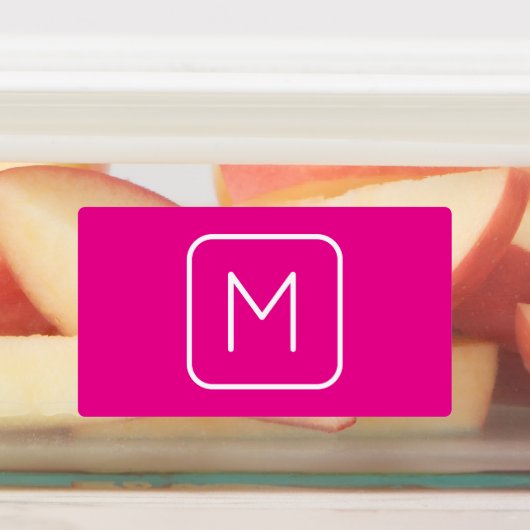 Eenvoudig en modern monogram Initiaal | Roze en wi Labels (Aangebracht)