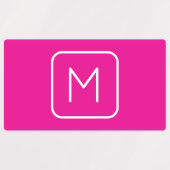 Eenvoudig en modern monogram Initiaal | Roze en wi Labels (Design 1)