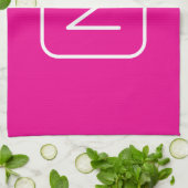 Eenvoudig en modern monogram Initiaal | Roze en wi Theedoek (Gevouwen)