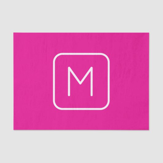 Eenvoudig en modern monogram Initiaal | Roze en wi Tissuepapier (Voorkant)