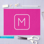 Eenvoudig en modern monogram Initiaal | Roze en wi Tissuepapier (Craft)