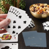 Eenvoudig en modern Monogram Midnight Blue Pokerkaarten (Insitu)