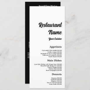 Eenvoudig en modern, restaurant Slimline Menu
